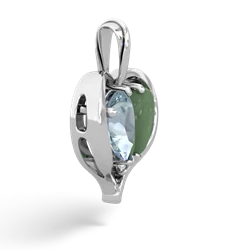 Aquamarine Two Become One 14K White Gold pendant P5330