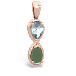 Aquamarine Infinity 14K Rose Gold pendant P5050