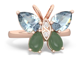 Aquamarine Butterfly 14K Rose Gold ring R2215