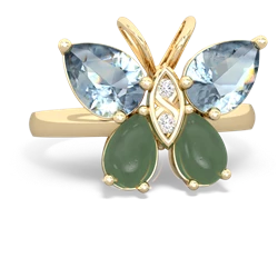 Aquamarine Butterfly 14K Yellow Gold ring R2215