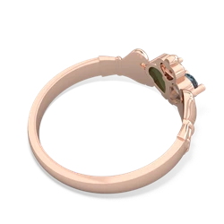 Aquamarine 'Our Heart' Claddagh 14K Rose Gold ring R2388