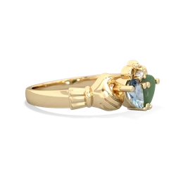 Aquamarine 'Our Heart' Claddagh 14K Yellow Gold ring R2388