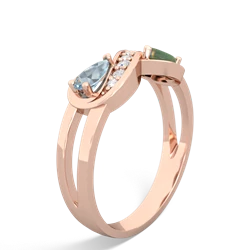 Aquamarine Diamond Infinity 14K Rose Gold ring R5390