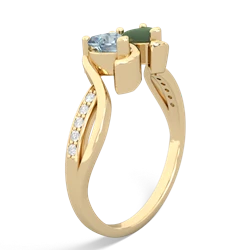 Aquamarine Side By Side 14K Yellow Gold ring R3090