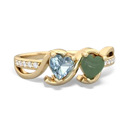 Aquamarine Side By Side 14K Yellow Gold ring R3090