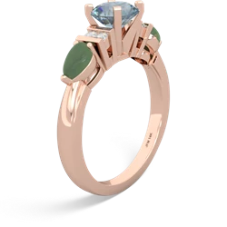 Aquamarine 6Mm Round Eternal Embrace Engagement 14K Rose Gold ring R2005