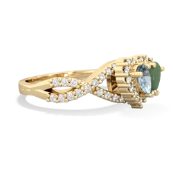 Aquamarine Diamond Twist 'One Heart' 14K Yellow Gold ring R2640HRT