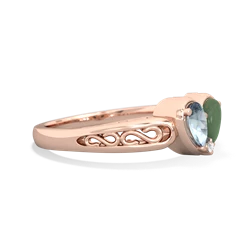 Aquamarine Filligree 'One Heart' 14K Rose Gold ring R5070