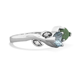 Aquamarine Floral Elegance 14K White Gold ring R5790