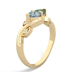 Aquamarine Floral Elegance 14K Yellow Gold ring R5790