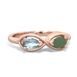 Aquamarine Infinity 14K Rose Gold ring R5050