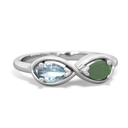 Aquamarine Infinity 14K White Gold ring R5050