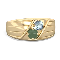 Aquamarine Men's Streamline 14K Yellow Gold ring R0460