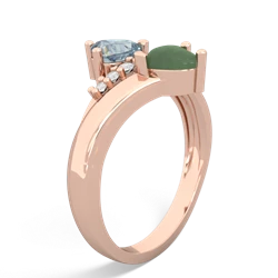 Aquamarine Heart To Heart 14K Rose Gold ring R2064