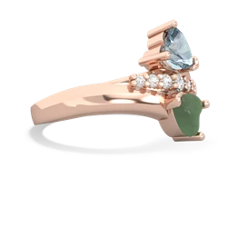 Aquamarine Heart To Heart 14K Rose Gold ring R2064