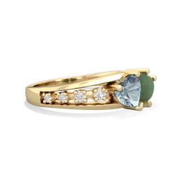 Aquamarine Heart To Heart 14K Yellow Gold ring R3342