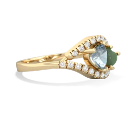 Aquamarine Mother And Child 14K Yellow Gold ring R3010