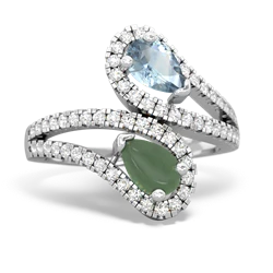 Aquamarine Diamond Dazzler 14K White Gold ring R3000