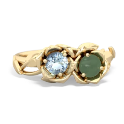 Aquamarine Rose Garden 14K Yellow Gold ring R5510