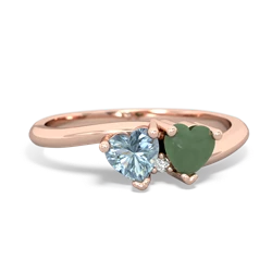 Aquamarine Sweethearts 14K Rose Gold ring R5260