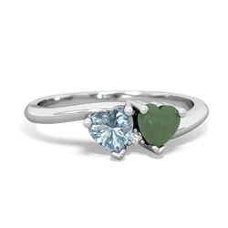 Aquamarine Sweethearts 14K White Gold ring R5260