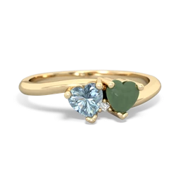 Aquamarine Sweethearts 14K Yellow Gold ring R5260