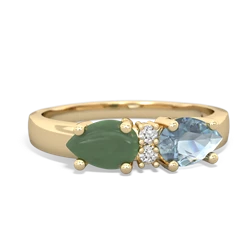 Aquamarine Pear Bowtie 14K Yellow Gold ring R0865