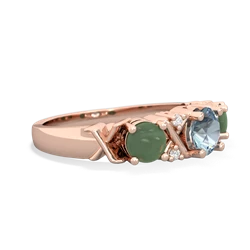 Aquamarine Hugs And Kisses 14K Rose Gold ring R5016