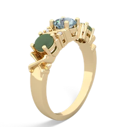 Aquamarine Hugs And Kisses 14K Yellow Gold ring R5016