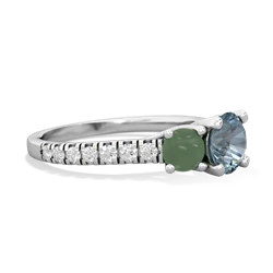 Aquamarine Pave Trellis 14K White Gold ring R5500