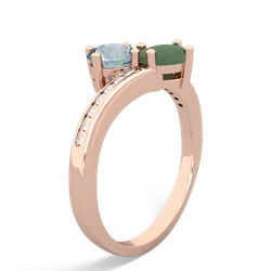 Aquamarine Channel Set Two Stone 14K Rose Gold ring R5303