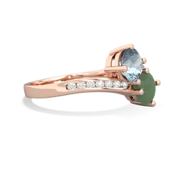 Aquamarine Channel Set Two Stone 14K Rose Gold ring R5303