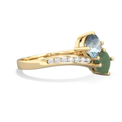 Aquamarine Channel Set Two Stone 14K Yellow Gold ring R5303