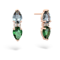 Aquamarine Bowtie Drop 14K Rose Gold earrings E0865