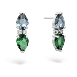 Aquamarine Bowtie Drop 14K White Gold earrings E0865