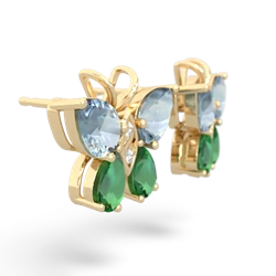 Aquamarine Butterfly 14K Yellow Gold earrings E2215