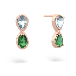 Aquamarine Infinity 14K Rose Gold earrings E5050