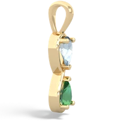 Aquamarine Infinity 14K Yellow Gold pendant P5050