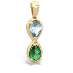 Aquamarine Infinity 14K Yellow Gold pendant P5050