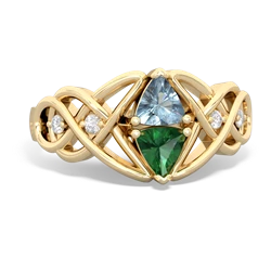 Aquamarine Keepsake Celtic Knot 14K Yellow Gold ring R5300