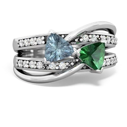 Aquamarine Bowtie 14K White Gold ring R2360