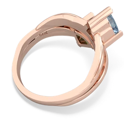 Aquamarine Split Band Swirl 14K Rose Gold ring R2341