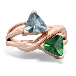 Aquamarine Split Band Swirl 14K Rose Gold ring R2341