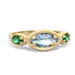 Aquamarine Milgrain Marquise 14K Yellow Gold ring R5700