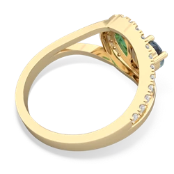 Aquamarine Nestled Heart Keepsake 14K Yellow Gold ring R5650