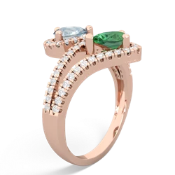 Aquamarine Diamond Dazzler 14K Rose Gold ring R3000