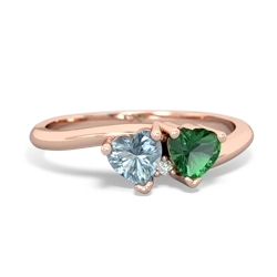 Aquamarine Sweethearts 14K Rose Gold ring R5260