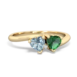 Aquamarine Sweethearts 14K Yellow Gold ring R5260