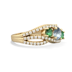 Aquamarine Three Stone Aurora 14K Yellow Gold ring R3080