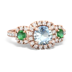 Aquamarine Regal Halo 14K Rose Gold ring R5350